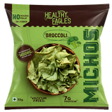 Healthy Eagles Broccoli Michos | 7g Protein | 3g Fiber | No Maida | No Palm Oil | Vacuum Fried | 35g